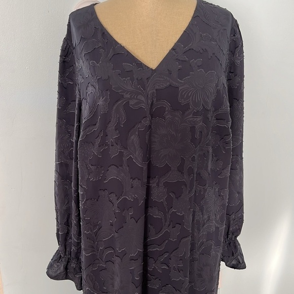 Loft Plus Ruffled Hem Sleeves Shift Dress Size 18 Plus NWT - Picture 2 of 8